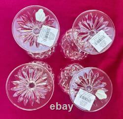 4 Waterford Lismore Balloon Wine Hocks Wine Glasses Goblets 7-1/8 Excellent