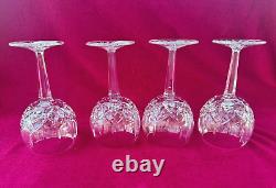 4 Waterford Lismore Balloon Wine Hocks Wine Glasses Goblets 7-1/8 Excellent