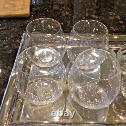 4 Waterford Marquis Stemless Wine/Old Fashioned Crystal Glasses with4 Shot/Cordial