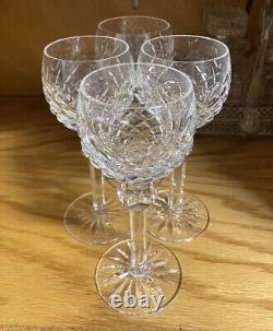 (4) Waterford Powerscourt Wine Hock GlassesCrystal7.5Exquisite Crystal MINT