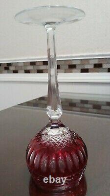 4 Wedgwood Crown Ruby Wine Hock Crystal 8 1/4 Glasses