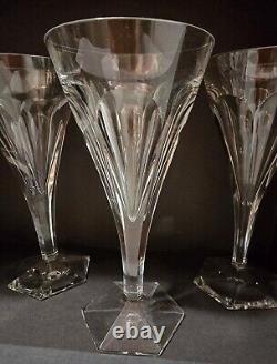 4 Wine Glasses Crystal Val Saint Lambert Model HAFNIA