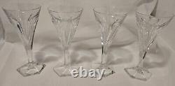 4 Wine Glasses Crystal Val Saint Lambert Model HAFNIA