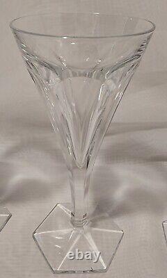 4 Wine Glasses Crystal Val Saint Lambert Model HAFNIA