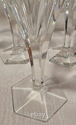 4 Wine Glasses Crystal Val Saint Lambert Model HAFNIA