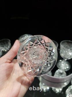 (4) Wine Glasses Goblets, American Brilliant Period Cut Glass Crystal Monogram D