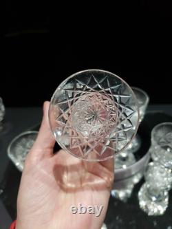 (4) Wine Glasses Goblets, American Brilliant Period Cut Glass Crystal Monogram D