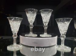 (4) Wine Sherry glasses, American Brilliant cut Glass crystal Dorflinger Hoare