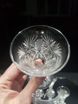 (4) Wine Sherry glasses, American Brilliant cut Glass crystal Dorflinger Hoare
