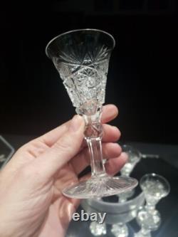 (4) Wine Sherry glasses, American Brilliant cut Glass crystal Dorflinger Hoare