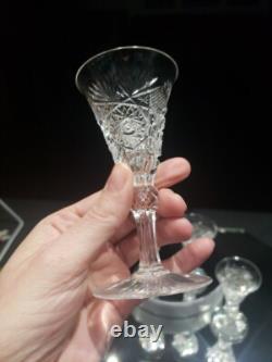 (4) Wine Sherry glasses, American Brilliant cut Glass crystal Dorflinger Hoare