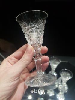 (4) Wine Sherry glasses, American Brilliant cut Glass crystal Dorflinger Hoare