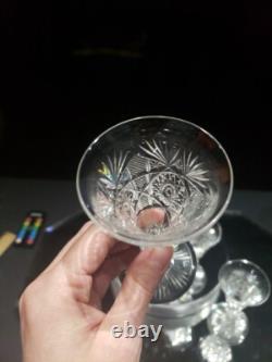 (4) Wine Sherry glasses, American Brilliant cut Glass crystal Dorflinger Hoare
