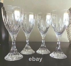 4 stunning Cathedrale by Christofle France crystal water wine goblets Luxury ex
