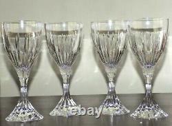 4 stunning Cathedrale by Christofle France crystal water wine goblets Luxury ex