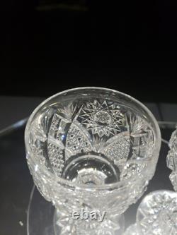 4 wine glasses American Brilliant Cut Glass Crystal Raleigh Kelly & Steinman