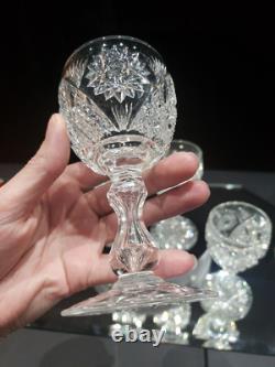 4 wine glasses American Brilliant Cut Glass Crystal Raleigh Kelly & Steinman