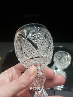 4 wine glasses American Brilliant Cut Glass Crystal Raleigh Kelly & Steinman