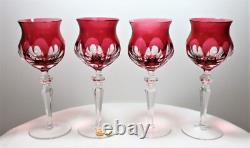 4 x NACHTMANN ROEMER CRYSTAL MARILYN Pink Wine glasses goblets 8.5 inch 22 cm
