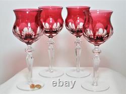 4 x NACHTMANN ROEMER CRYSTAL MARILYN Pink Wine glasses goblets 8.5 inch 22 cm