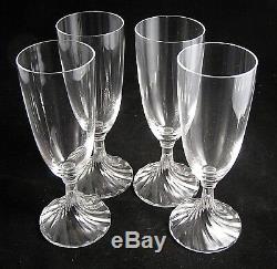 4Sparkling Lalique France RAMBOUILLET Fluted Glass Wine Champagnes SIGNED