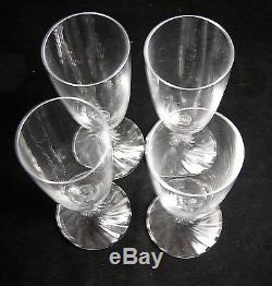 4Sparkling Lalique France RAMBOUILLET Fluted Glass Wine Champagnes SIGNED