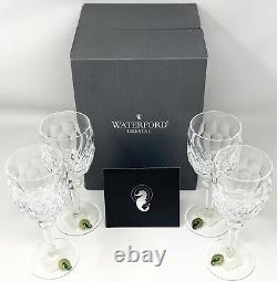 4pc Waterford Crystal Curraghmore Claret Red Wine Glass Set with Stickers