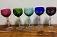 5 Anna Hutte Hand Cut-To-Clear Multicolor Hock Wine Goblets 24% Lead 8German