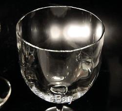 5 Baccarat Crystal MONTAIGNE OPTIC Claret Wine Goblets, Excellent Condition, NR