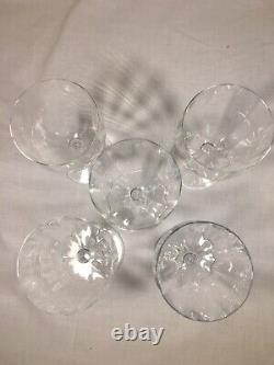 (5) Baccarat'Montaigne Optic' 5.75 Inch CLARET WINE Crystal Glasses