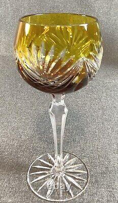 5 Caesar Bohemiae Wine Goblets Multi Colors Cut To Clear Crystal Bohemian Nib