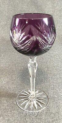 5 Caesar Bohemiae Wine Goblets Multi Colors Cut To Clear Crystal Bohemian Nib