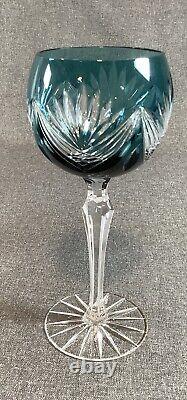 5 Caesar Bohemiae Wine Goblets Multi Colors Cut To Clear Crystal Bohemian Nib