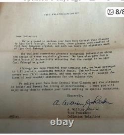 5 Igor Carl Faberge Frosted Kiss Snow Dove Bird Crystal Wine Glasses