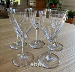 5 Mint Baccarat Crystal Genova Tall Water Wine Goblets Glasses 7.5 Retail $120E