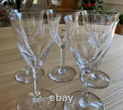 5 Mint Baccarat Crystal Genova Tall Water Wine Goblets Glasses 7.5 Retail $120E