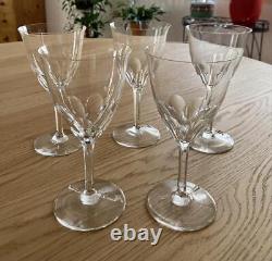 5 Mint Baccarat Crystal Genova Tall Water Wine Goblets Glasses 7.5 Retail $120E