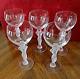 5 NUDE STEM Crystal Wine Glasses Bayel French, Frosted Stem, Art Deco 6-5/8