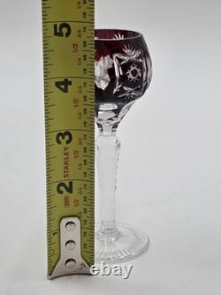 5 Nachtmann Traube 4 1/2 Cordials Crystal Wine Glasses Multi Color Cut To Clear