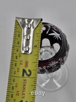 5 Nachtmann Traube 4 1/2 Cordials Crystal Wine Glasses Multi Color Cut To Clear