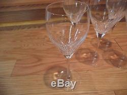 5-original Christolfe Crystal Alizes Water/wine Goblets Etched-signed 8 5/8