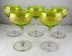 5 St. Louis Gold Encrusted Crystal Small Wine Glasses Goblets Green Bowls