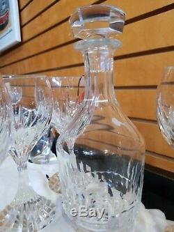 5 Vintage Baccarat France Crystal Massena Wine Water Stems Goblets 7 withDecanter