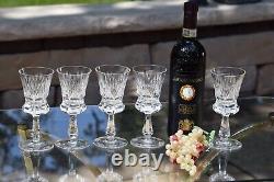 5 Vintage Cut CRYSTAL Wine Glasses, Rogaska, c 1980's, 5 oz Crystal Claret Wine
