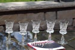 5 Vintage Cut CRYSTAL Wine Glasses, Rogaska, c 1980's, 5 oz Crystal Claret Wine