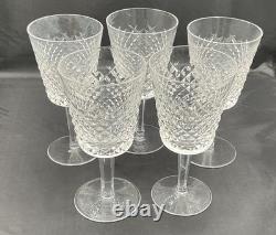 5 Vintage Waterford Crystal ALANA Water Goblets Glasses 7 10 ozs. Retired
