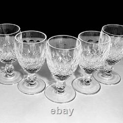 5 WATERFORD'Colleen' WHITE WINE Glasses / IRISH CRYSTAL / A Few Tiny Scratches