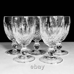 5 WATERFORD'Colleen' WHITE WINE Glasses / IRISH CRYSTAL / A Few Tiny Scratches