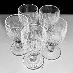 5 WATERFORD'Colleen' WHITE WINE Glasses / IRISH CRYSTAL / A Few Tiny Scratches
