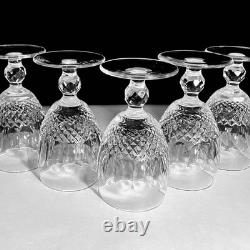 5 WATERFORD'Colleen' WHITE WINE Glasses / IRISH CRYSTAL / A Few Tiny Scratches